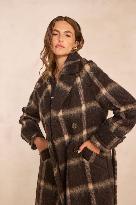 Long sleeve dense knit coat DAREN;${refinementColor}