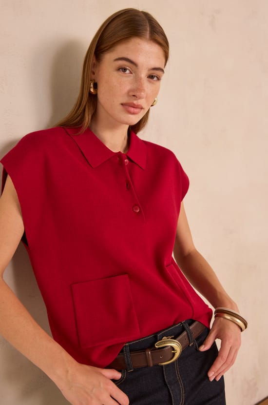 Sleeveless sweater AGLAE;${refinementColor}