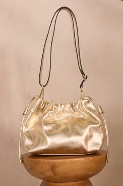 Mini VOLTAIRE golden leather bag;${refinementColor}