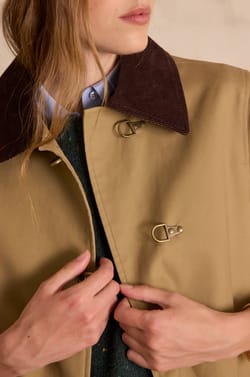 DANAE long cotton trench coat;${refinementColor}