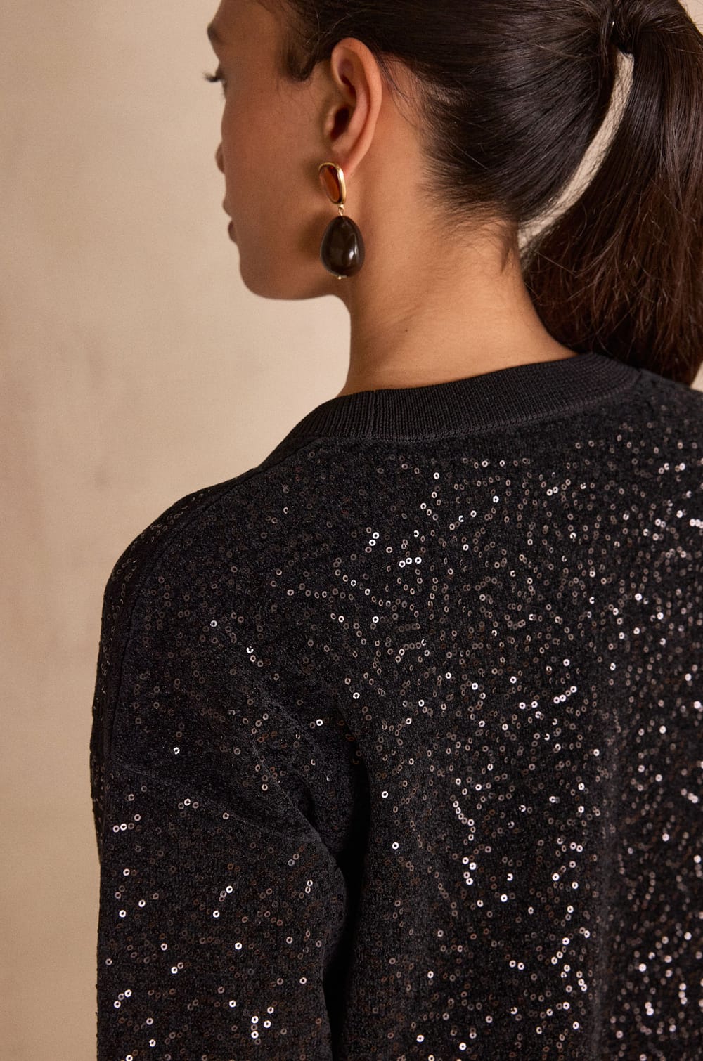 Robe courte en maille &agrave; sequins REVEILLON;${refinementColor}