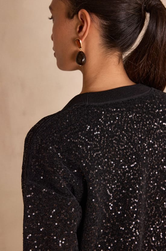 Robe courte en maille &agrave; sequins REVEILLON;${refinementColor}