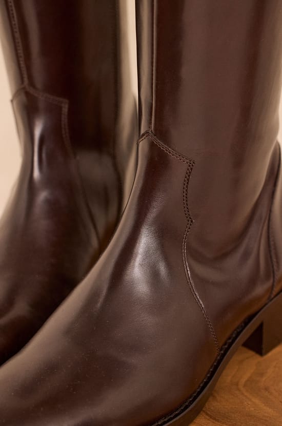 OLIVIA flat leather boots;${refinementColor}