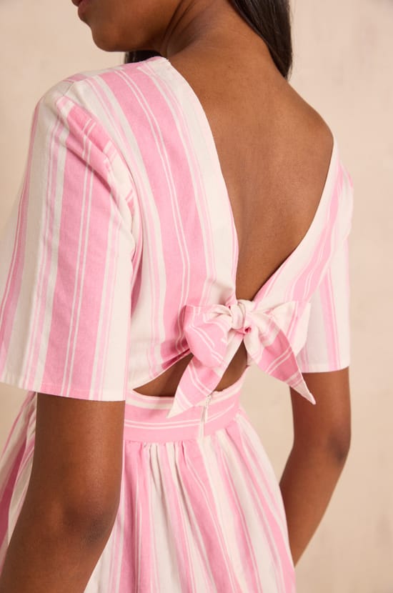 Striped cotton A-line dress PRIMEROSE;${refinementColor}