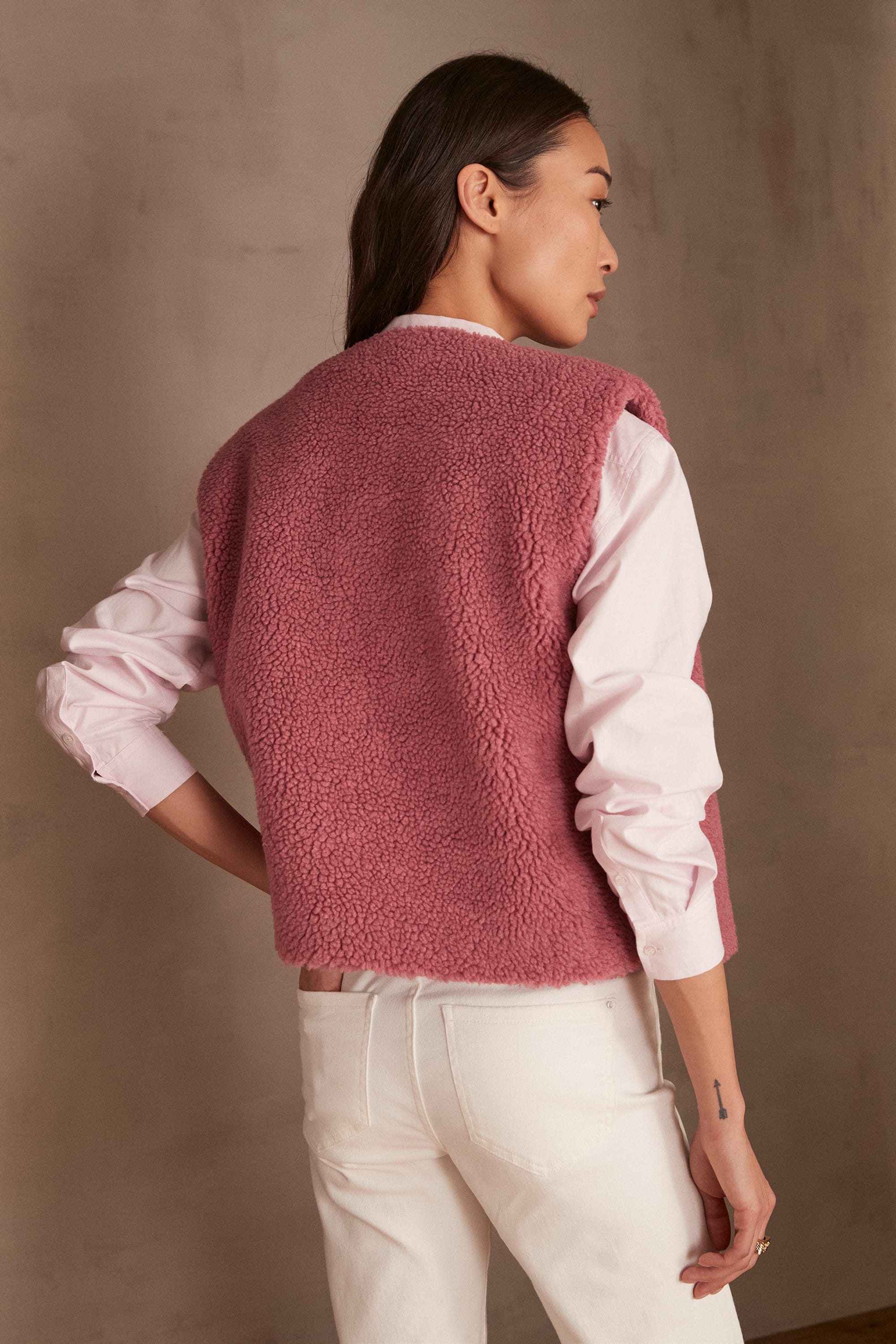 Tee-shirt sans manches rayé à col bénitier femme kaki chine