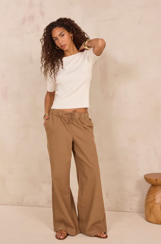 Pantalon large en coton MALO;${refinementColor}