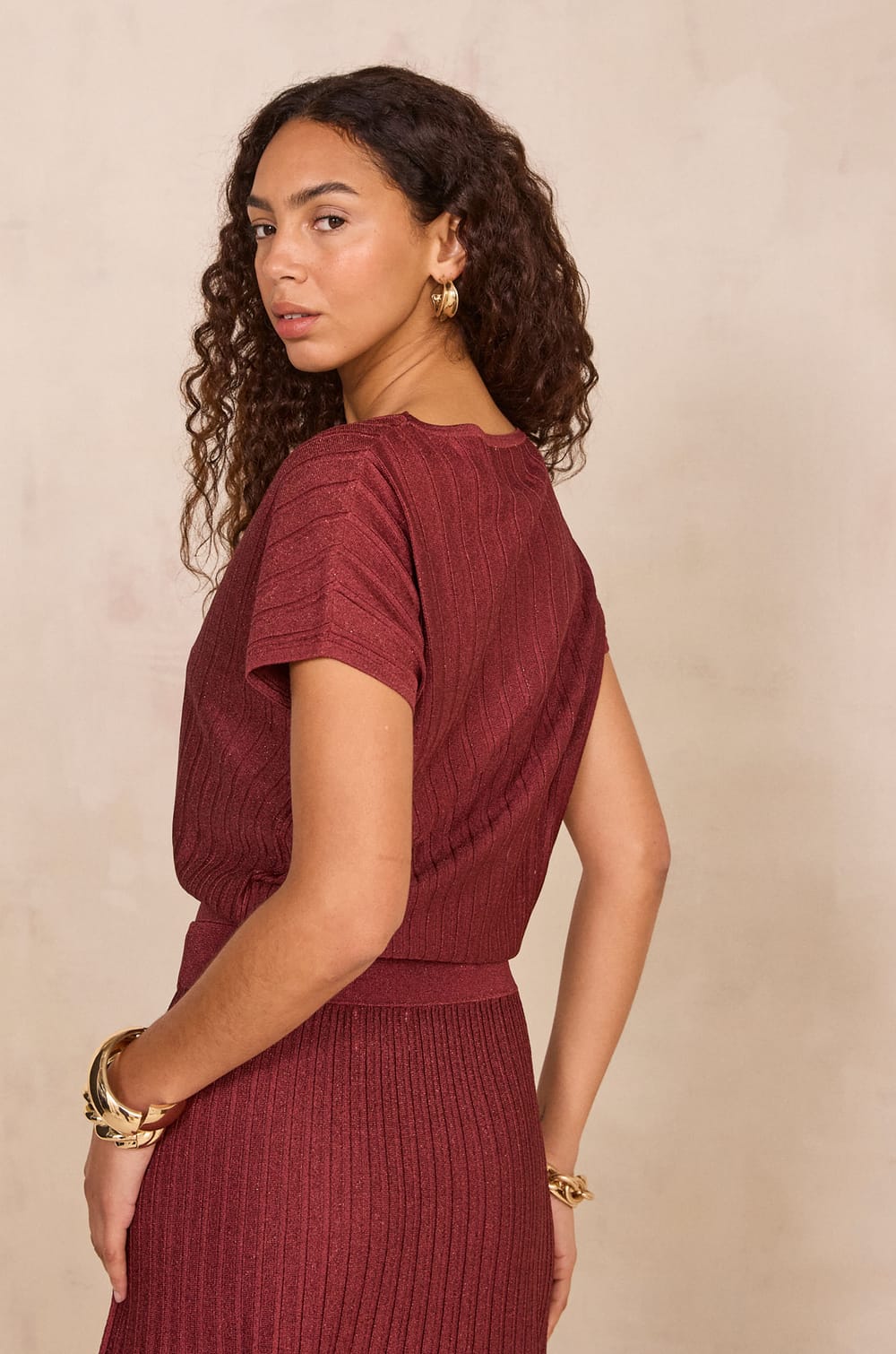 PERLA short sleeve top;${refinementColor}