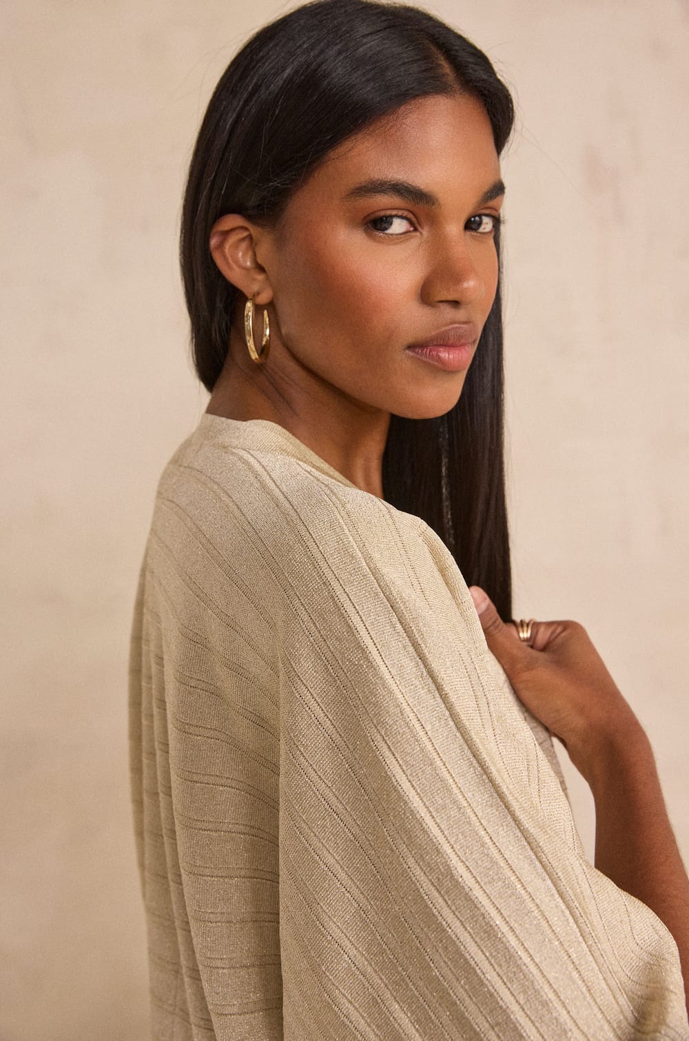 3/4 Sleeve Vest PALMYR;${refinementColor}