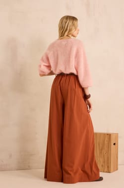 Loose fit cotton blend pants LUCE;${refinementColor}