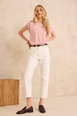 Jean slim and cropped in blended cotton PATIENCE;${refinementColor}