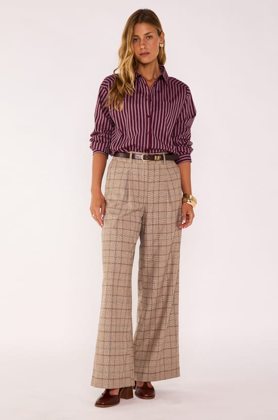 Pantalon Large &agrave; carreaux FLAUBERT ;${refinementColor}