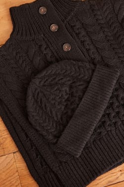 TEDDY cable knit collar;${refinementColor}