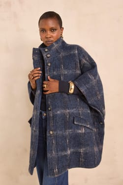Marine cape in mixed alpaca CASSY;${refinementColor}