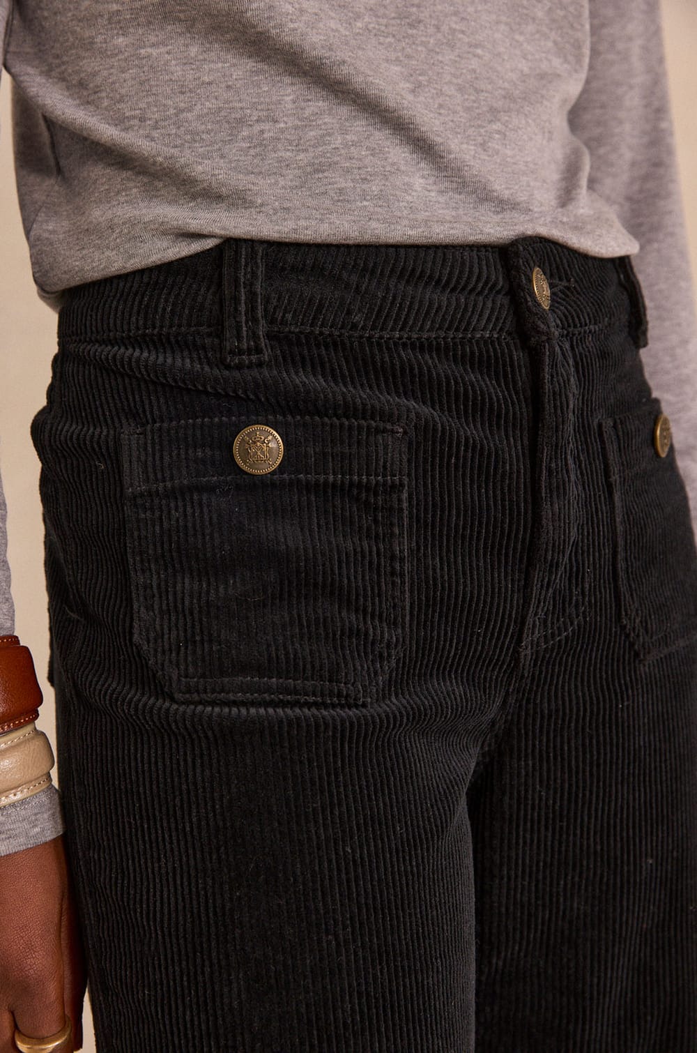 Pantalon large en velours ANAIS;${refinementColor}