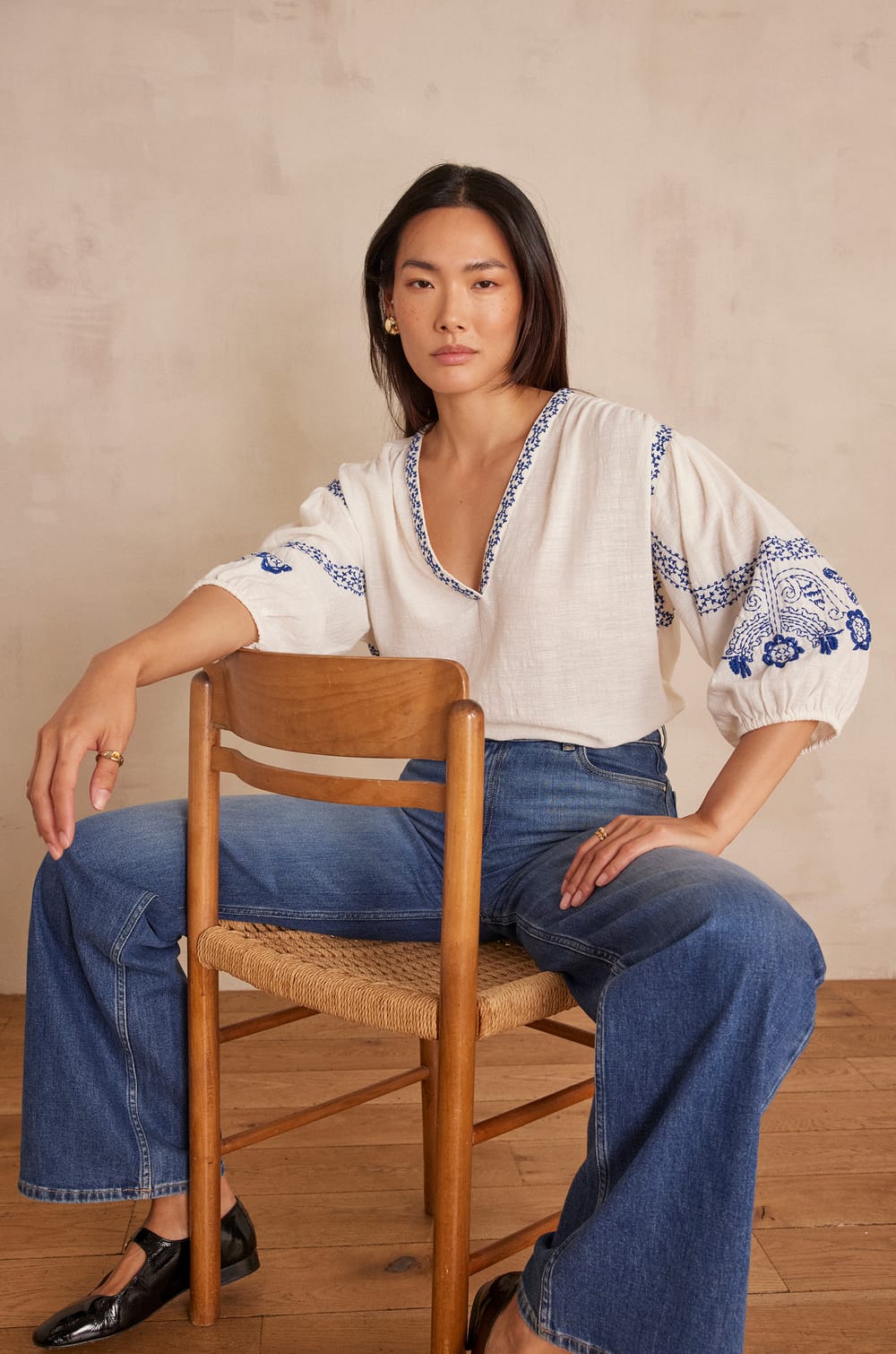 Blouse SALLY en coton brod&eacute;e;${refinementColor}