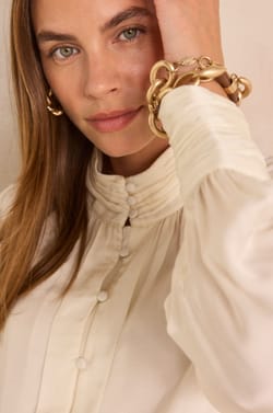 Cream long-sleeved viscose blouse MAY;${refinementColor}
