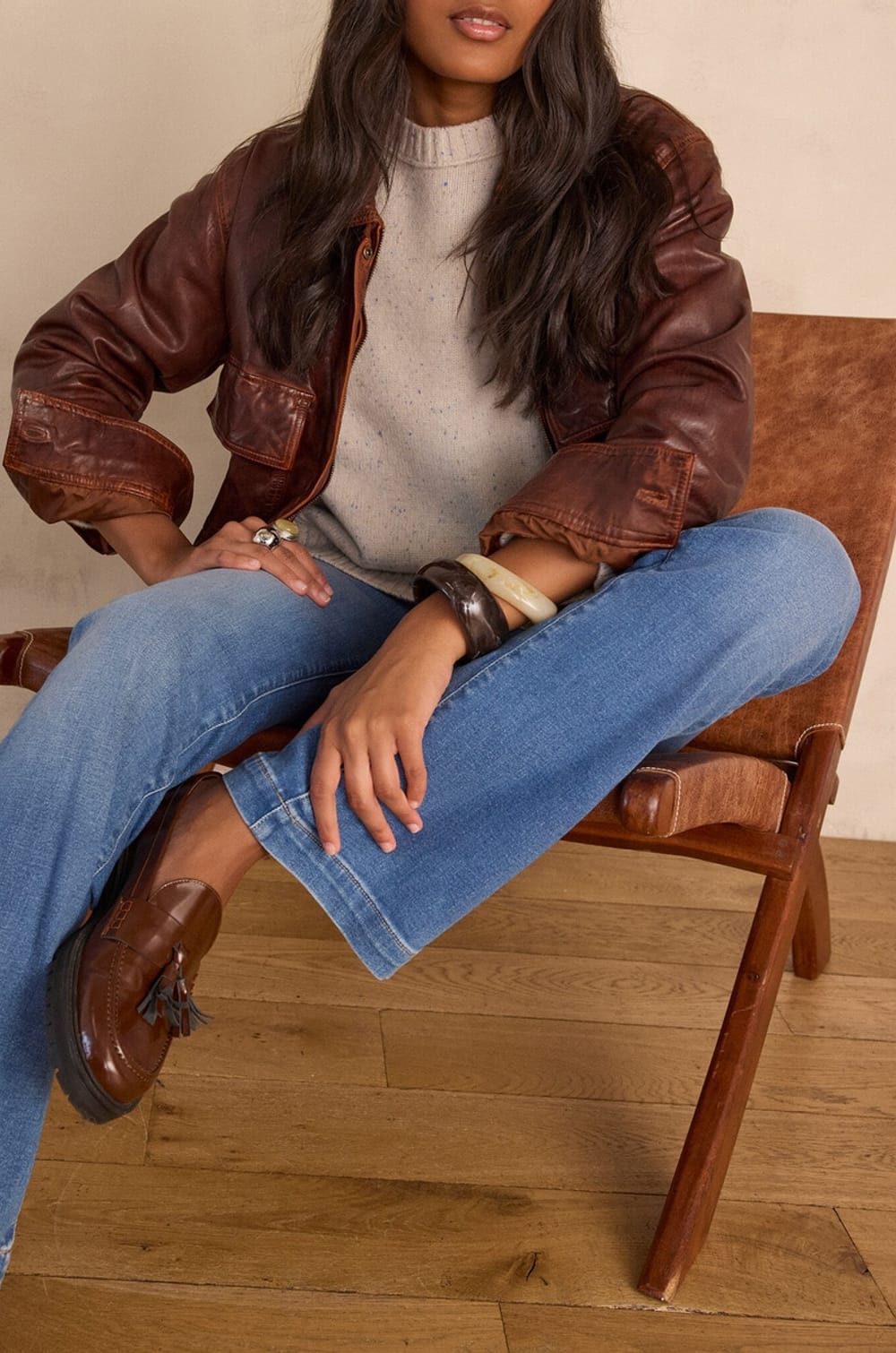 Jean NINON flare en coton;${refinementColor}