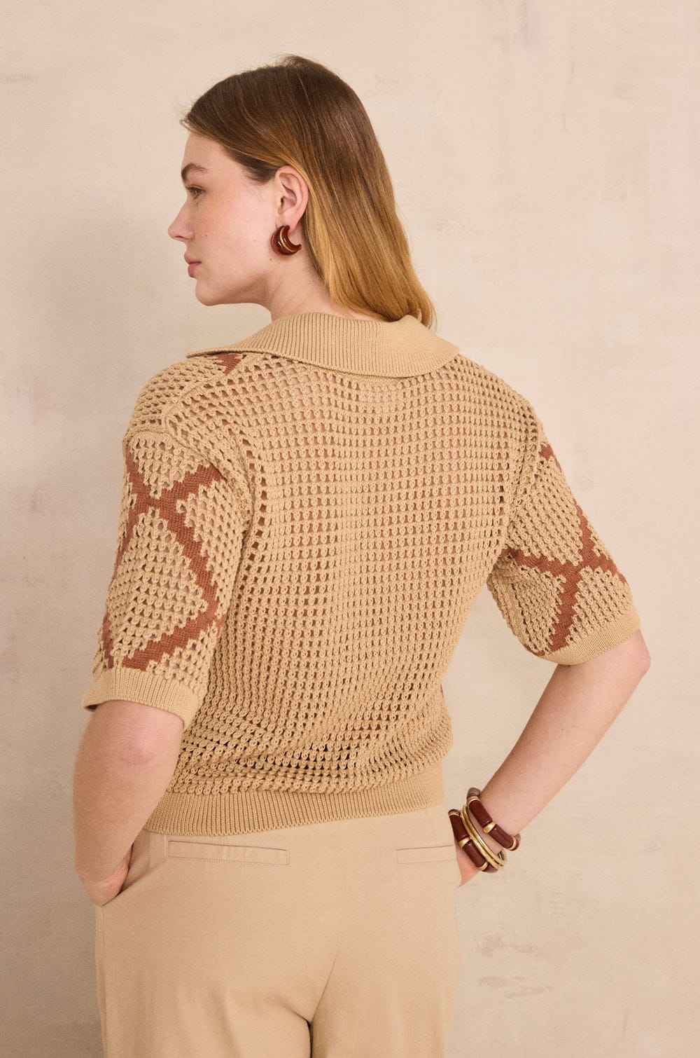 Pull &agrave; manches courtes en coton PERCY;${refinementColor}