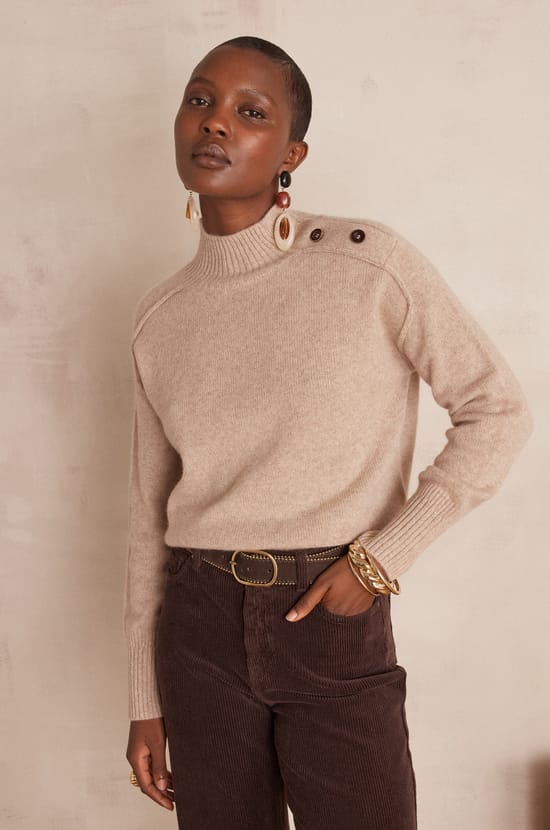BRADLEY turtleneck jumper in 100% cashmere - 4 ply;${refinementColor}