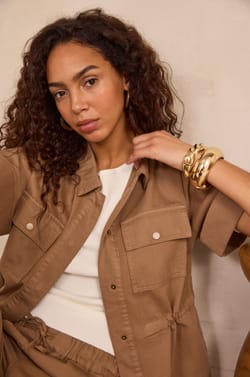 Short-sleeved cotton jacket VITA;${refinementColor}