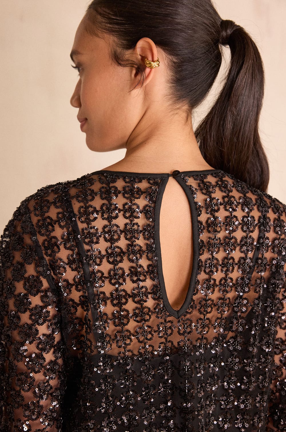 BLING cropped Top with rhinestones;${refinementColor}