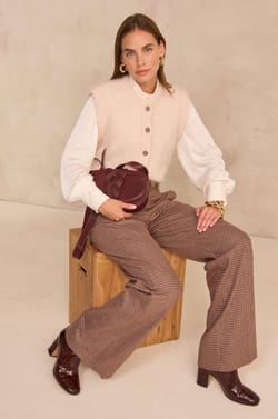 Plaid wide-leg pants LAYLA;${refinementColor}