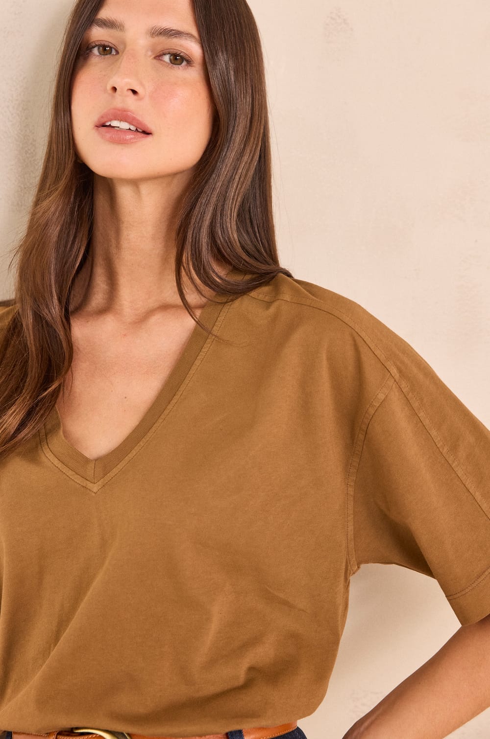 3/4 sleeve cotton TED t-shirt;${refinementColor}