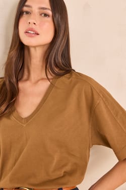 3/4 sleeve cotton TED t-shirt;${refinementColor}