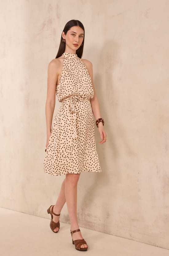Short fluid polka dot dress BALRINA;${refinementColor}