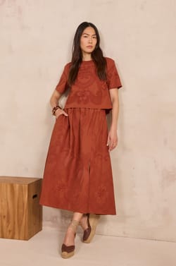 Embroidered short-sleeve blouse DOLORES;${refinementColor}