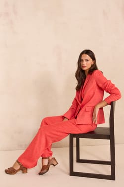 SIMONE linen blend tailored jacket;${refinementColor}