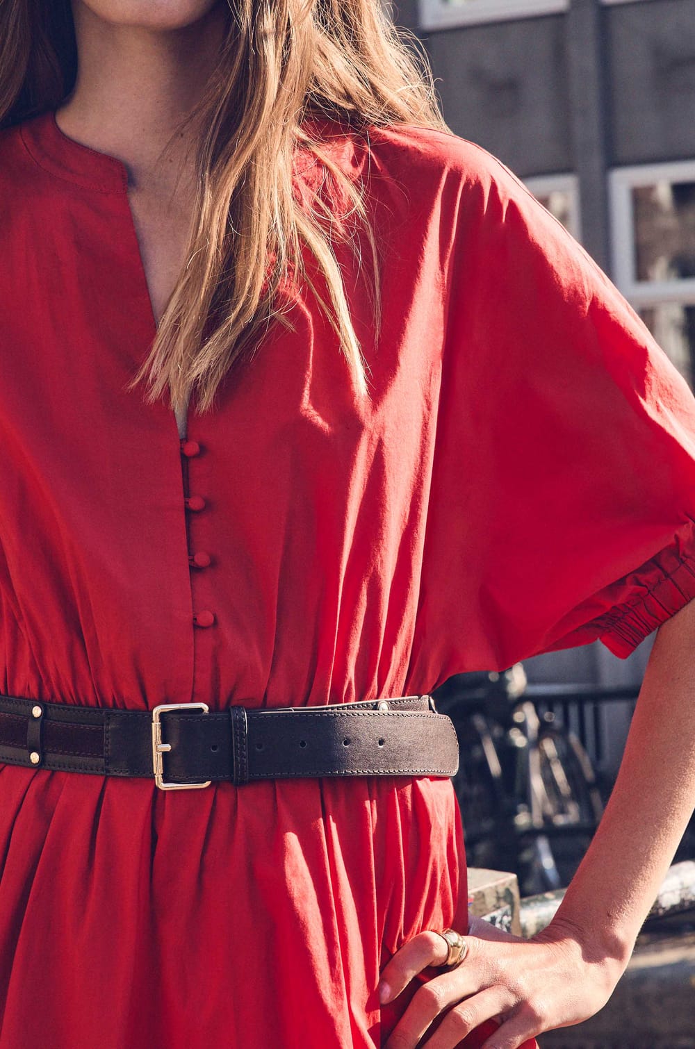 LEONARD leather belt;${refinementColor}