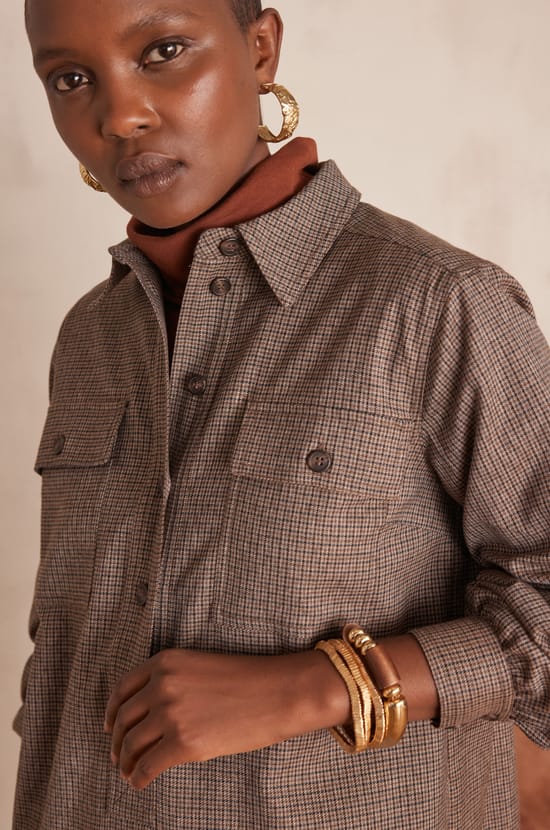 MARLINE Dress with houndstooth pattern;${refinementColor}