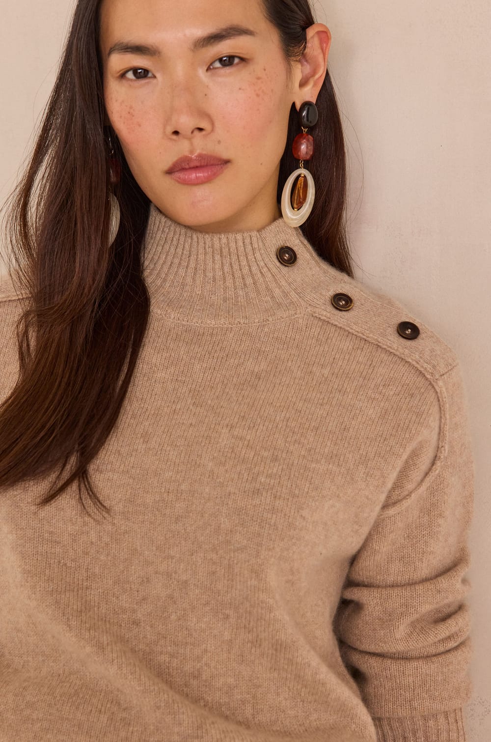 Pull col montant en 100% cachemire 4 fils BRADLEY;${refinementColor}