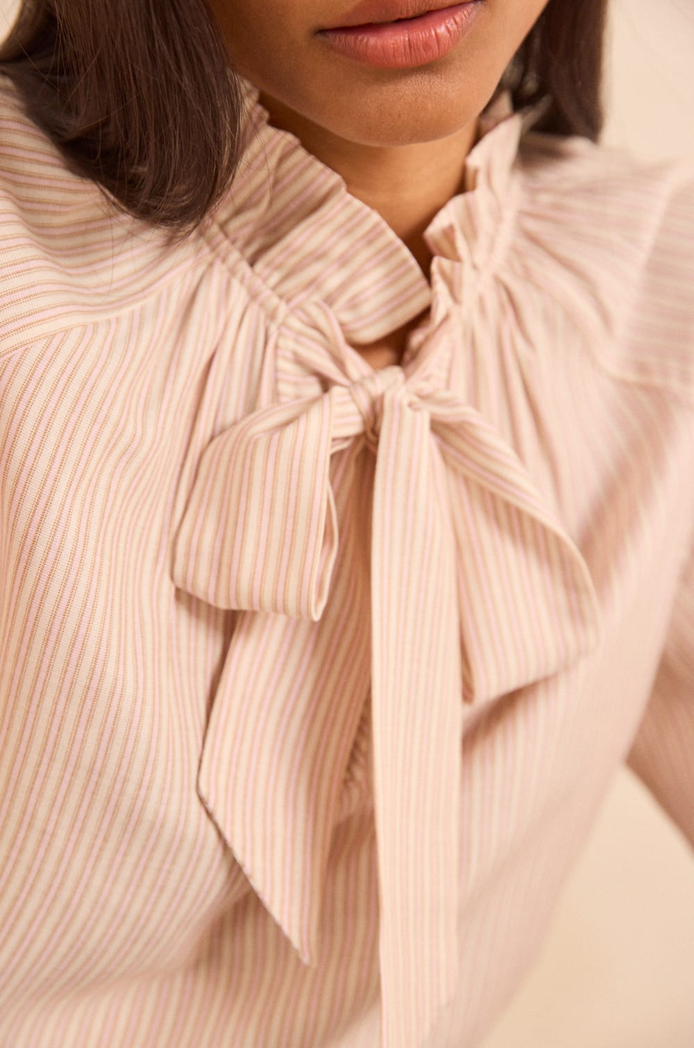 Striped long-sleeve blouse MYRTHE;${refinementColor}