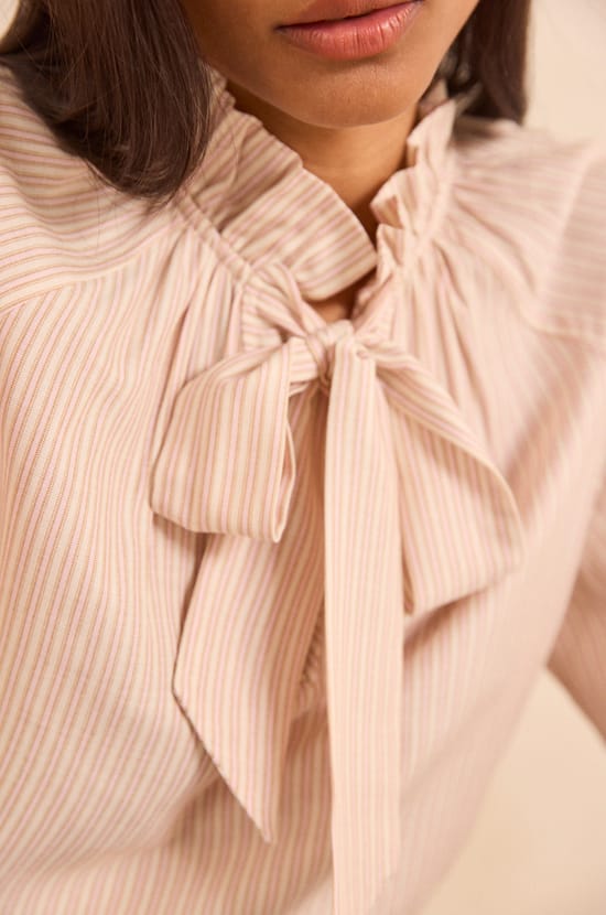 Striped long-sleeve blouse MYRTHE;${refinementColor}