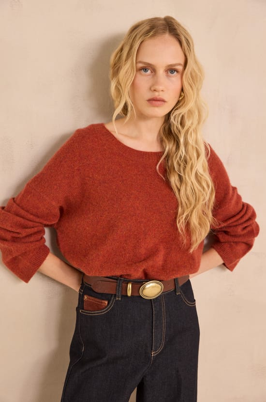 ALIZEE long sleeve cashmere sweater;${refinementColor}