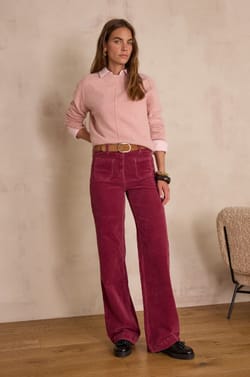 LUNA flare trousers in velvet;${refinementColor}