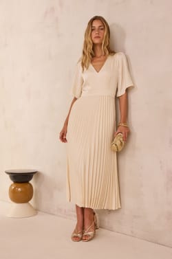 BILLIE pleated long dress;${refinementColor}