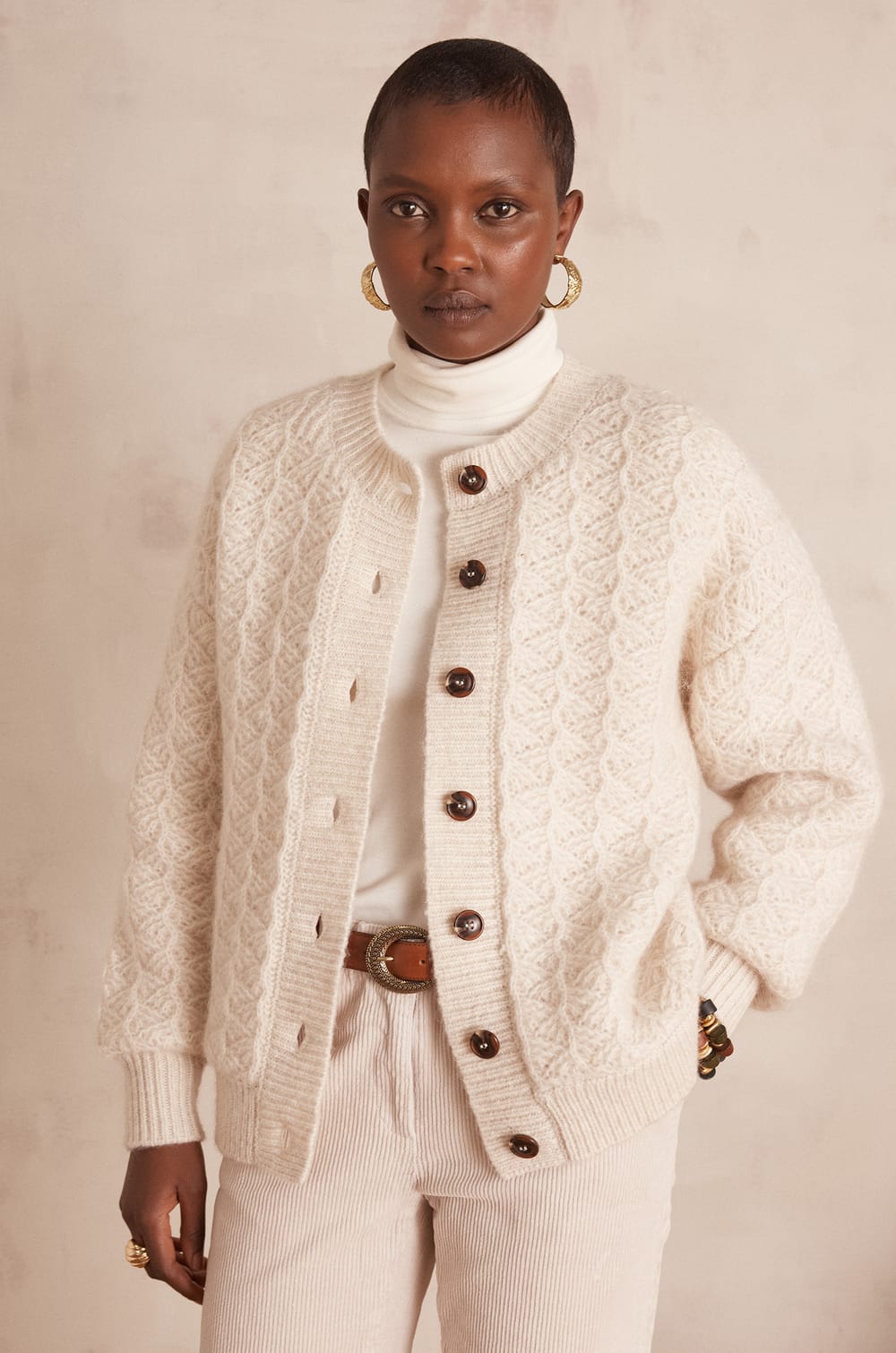 COSMO mohair and wool Cardigan;${refinementColor}
