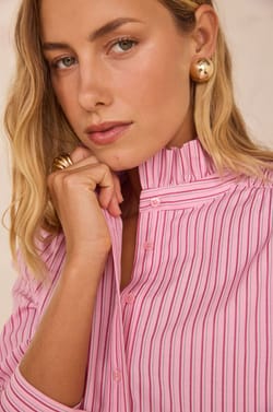 Blouse &agrave; rayures en 100% coton SIA;${refinementColor}