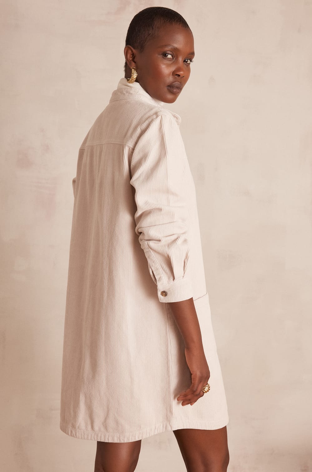 RITA velvet shirt dress;${refinementColor}