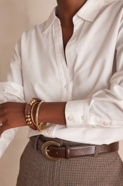 MANDIE V-neck blouse in cotton;${refinementColor}