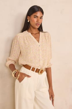 Printed long sleeve blouse DELPHINE;${refinementColor}