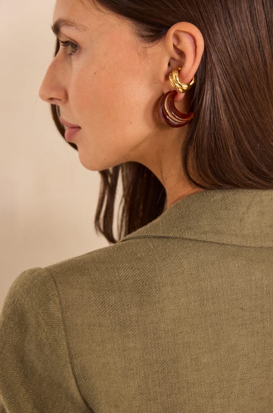 NELIA linen blend blazer;${refinementColor}