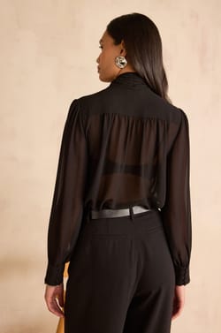 Blouse transparente &agrave; col lavalli&egrave;re SPIRIT;${refinementColor}