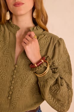 Blouse brodée MALIA en 100% coton;${refinementColor}
