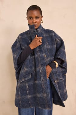 Marine cape in mixed alpaca CASSY;${refinementColor}