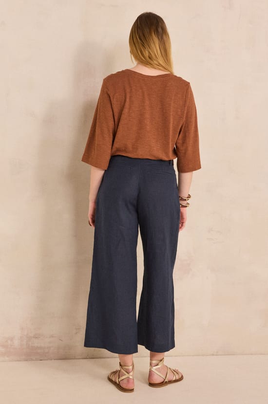 TINO wide linen trousers;${refinementColor}
