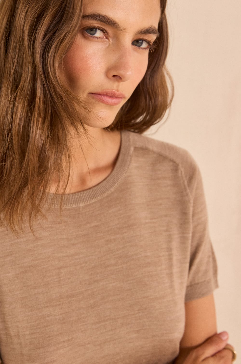 Short-sleeved wool sweater ALICE;${refinementColor}